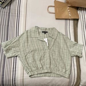 kendall and kyle cropped button shirt